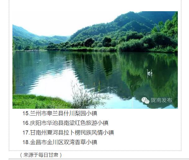 甘肅計(jì)劃3年建18個(gè)特色小鎮(zhèn)，看看隴南有幾個(gè)~